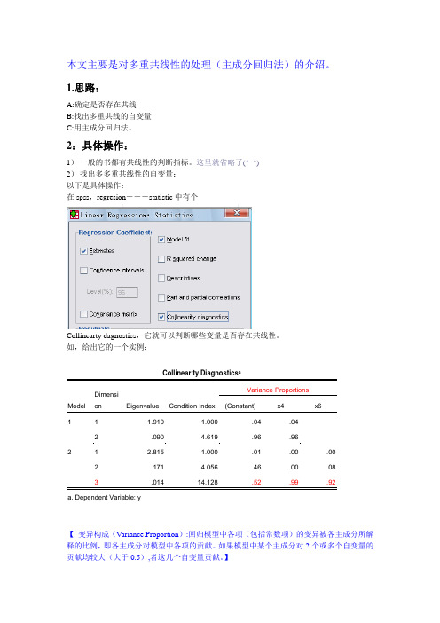 多重共线性的处理(主成分回归方法)-瑟嘉