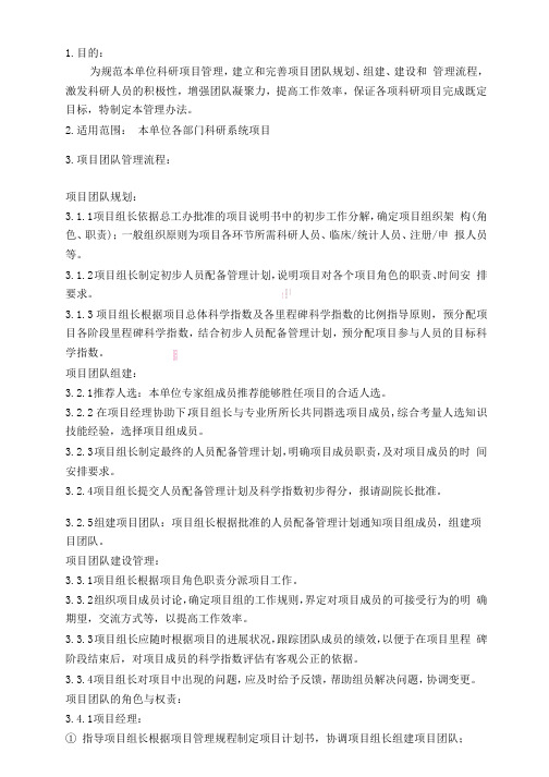 项目团队管理办法