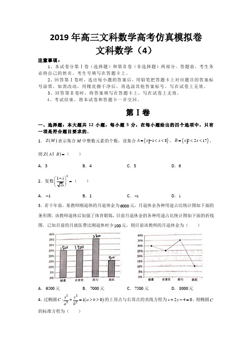 2019年高三文科数学高考仿真模拟卷4含答案