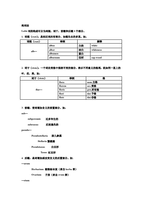 拉丁文构词法
