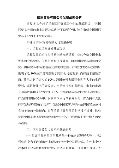 国际贸易有限公司发展战略分析.doc