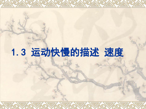 新人教版高中物理必修一 1.3 运动快慢的描述-速度 课件 (共23张PPT)