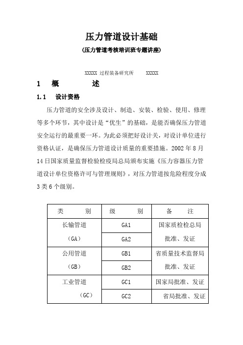 压力管道设计培训资料