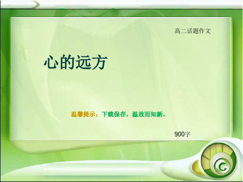 高二话题作文《心的远方》900字