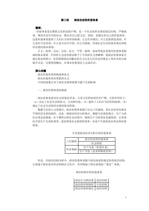 第三讲 政治生活的价值体系