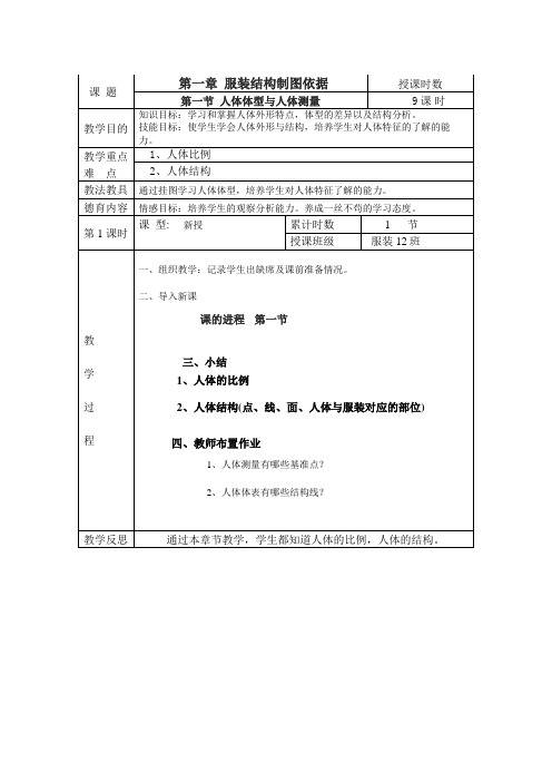 教案空表