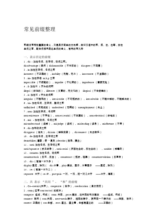 常见前缀整理