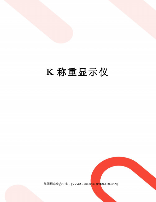 K称重显示仪