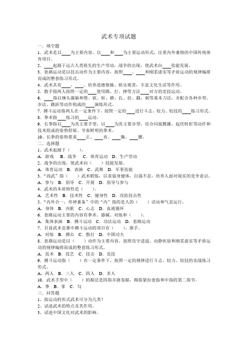 武术专项试题