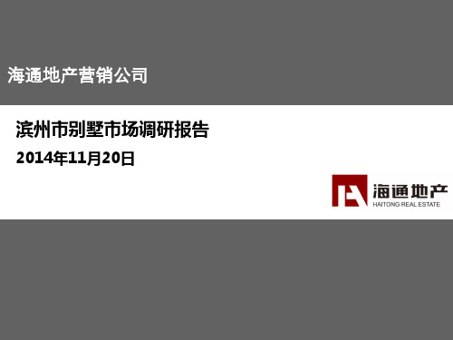 滨州别墅市场调研(PPT49页)
