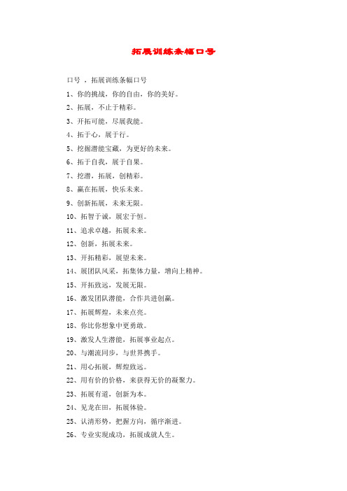 拓展训练条幅口号