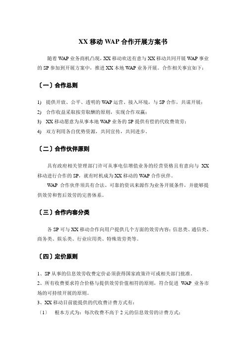 商业计划书-WAP合作发展计划书