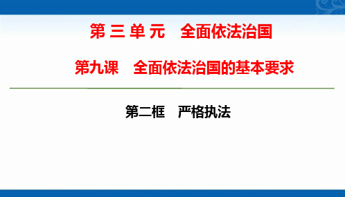 2020-2021学年新教材部编版政治必修3课件-第九课-全面依法治国的基本要求-第二框-严格执法