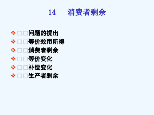 西方经济学消费者剩余