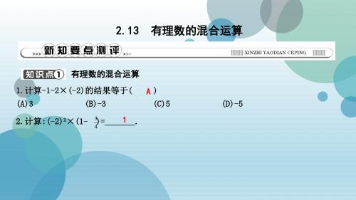 华师大版七年级上册数学作业课件：2.13 有理数的混合运算(共14张PPT)