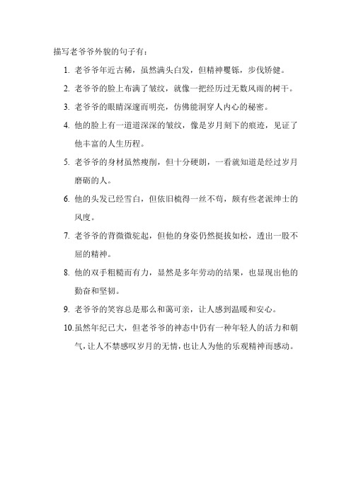 描写老爷爷外貌的句子