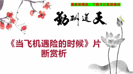 《当飞机遇险的时候》片断赏析 小学三年级语文教案PPT模板下载