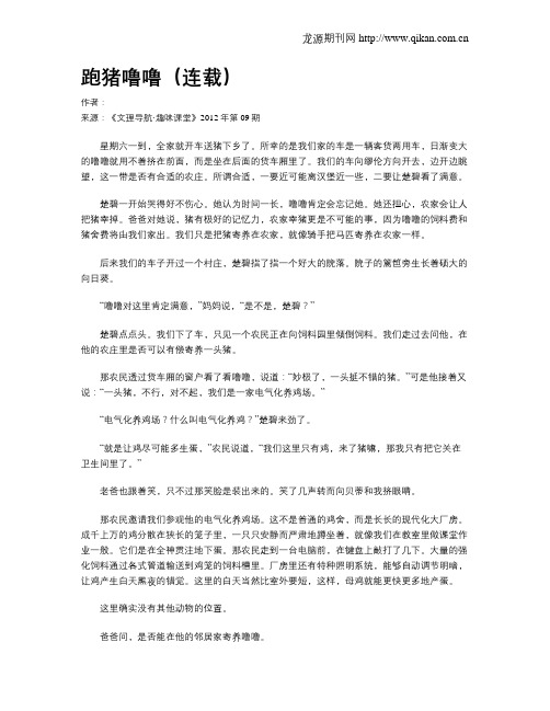 跑猪噜噜(连载)