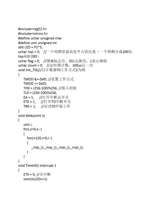 led呼吸灯源程序