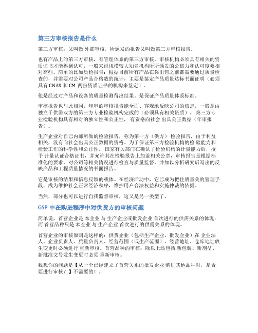 供货方审核总结报告范文