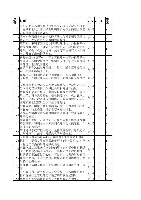 煤矿“一规程三细则学习题库”