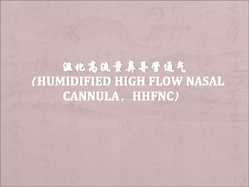 湿化高流量鼻导管吸氧ppt课件