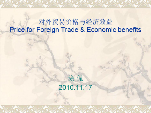 对外贸易价格与经济效益