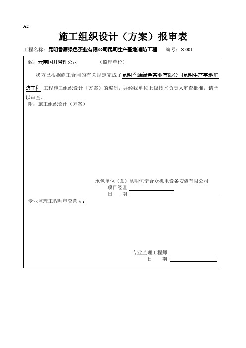 施工组织设计(方案)报审表
