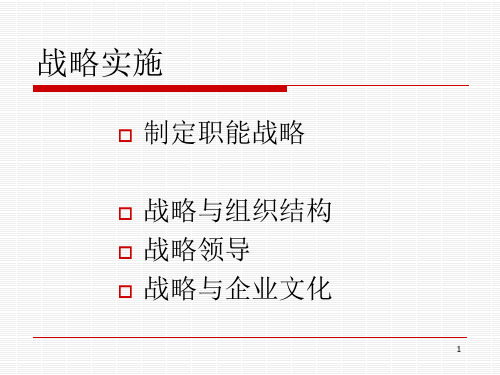 企业-战略实施ppt课件