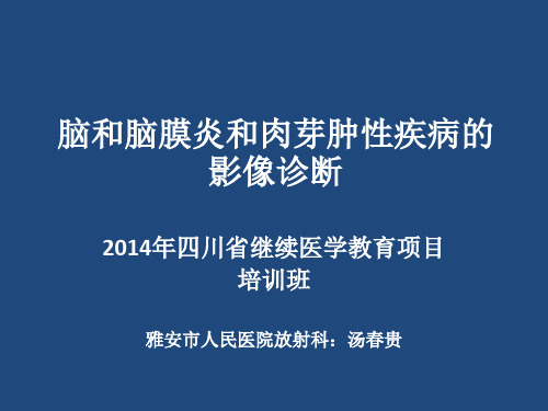 脑和脑膜炎和肉芽肿性病变的影像诊断