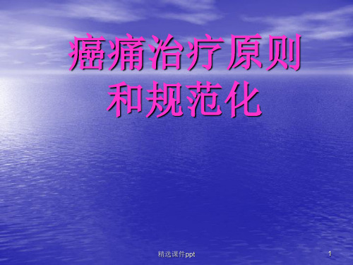 癌痛治疗原则培训ppt课件
