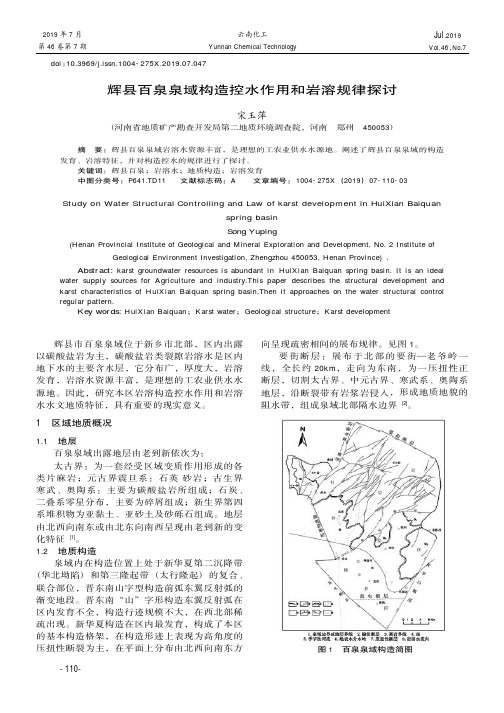辉县百泉泉域构造控水作用和岩溶规律探讨