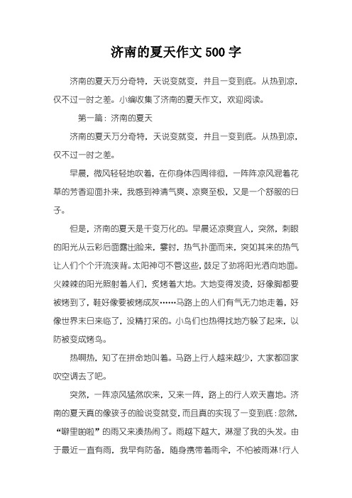 济南的夏天作文500字