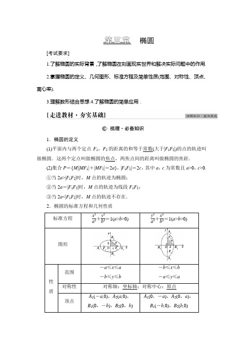 2022版新高考数学总复习学案-第1课时-椭圆及其性质-含解析