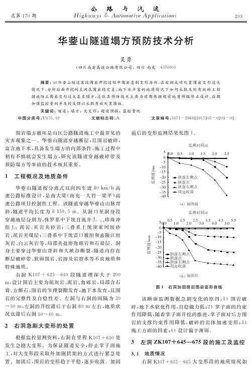 华蓥山隧道塌方预防技术分析