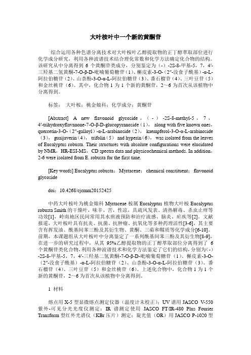 大叶桉叶中一个新的黄酮苷