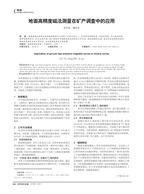 地面高精度磁法测量在矿产调查中的应用