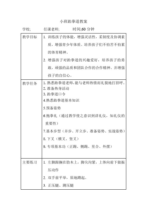 跆拳道课程