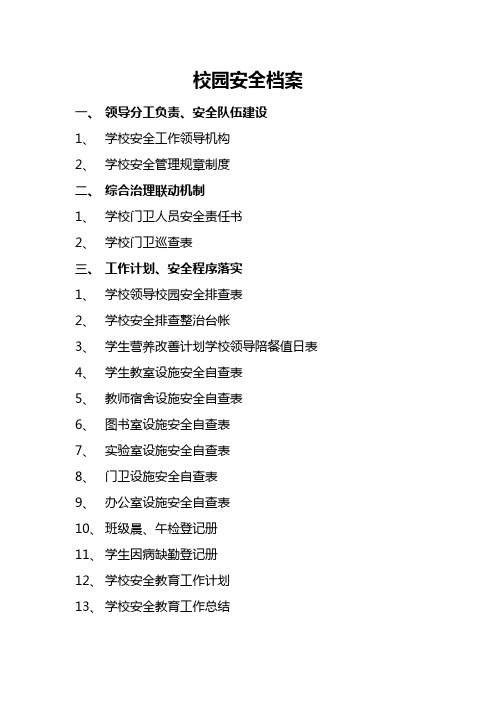 校园安全档案
