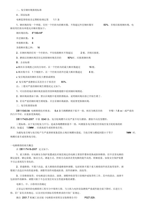 电梯钢丝报废标准