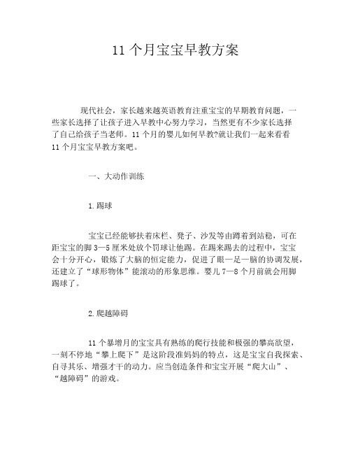 11个月宝宝早教方案