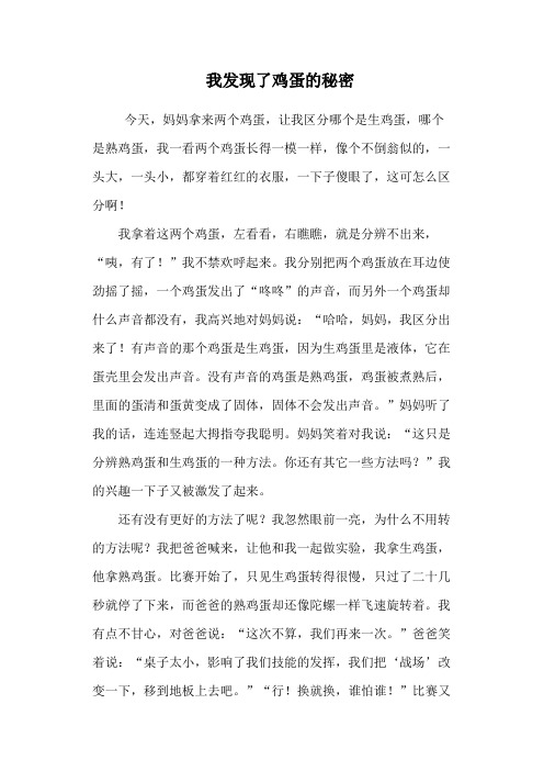 我发现了鸡蛋的秘密