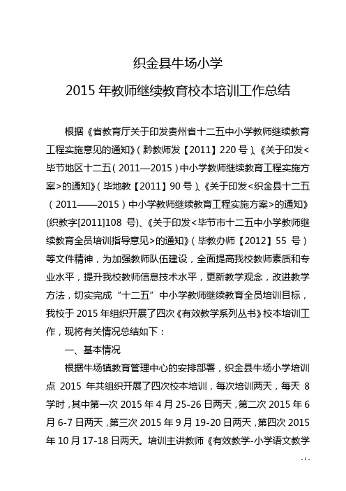 2015年继续教育培训总结