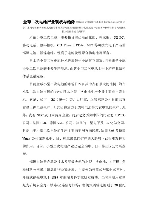 全球二次电池产业现状与展望