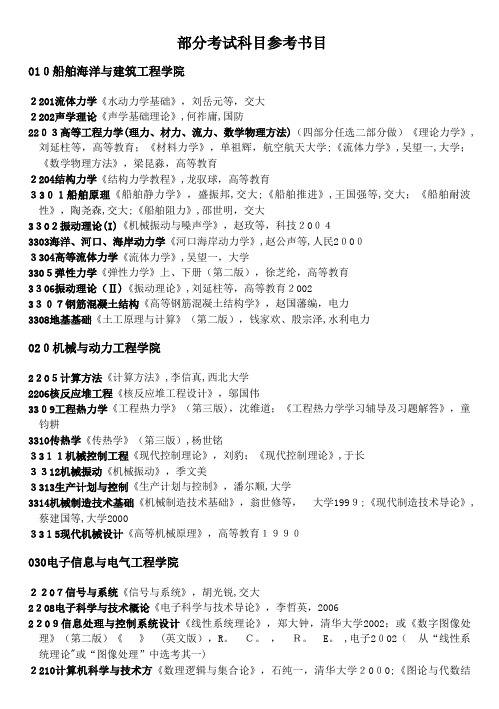部分考试科目参考书目.doc