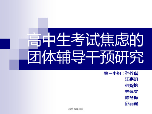高中生考试焦虑(修改版) PPT2118演示课件.ppt
