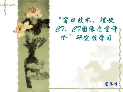“窗口技术、螺旋CT、CT图像质量评价”研究性学习