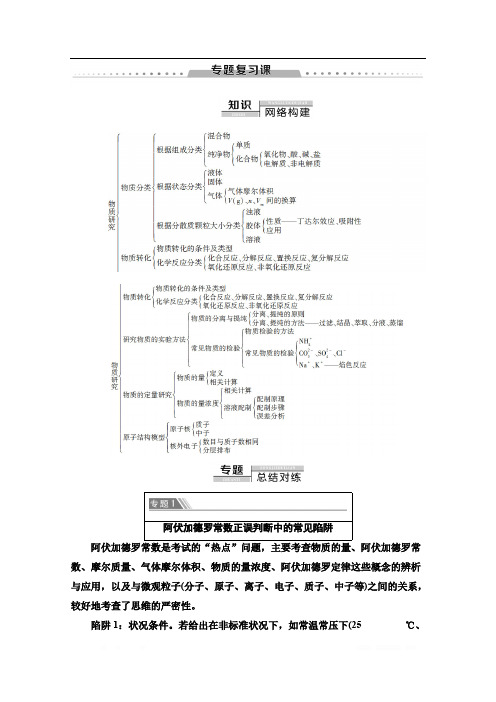 2019-2020同步苏教化学必修一新突破讲义：专题1 专题复习课 