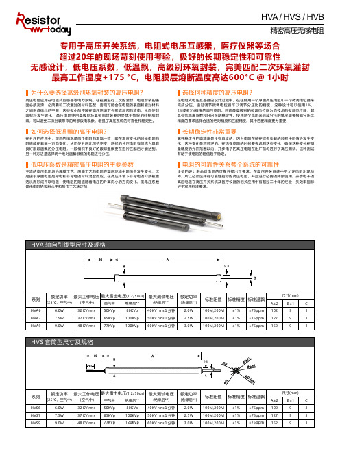 Resistor.Today-HVS系列高压开关系统精密高压无感电阻规格书