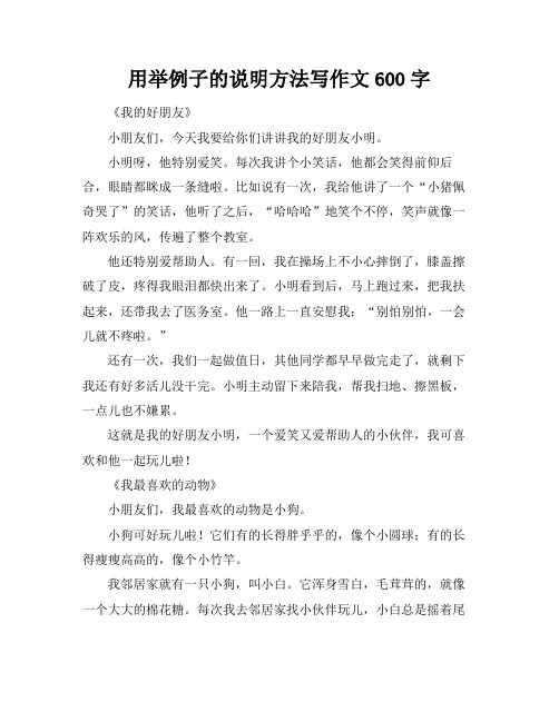 用举例子的说明方法写作文600字